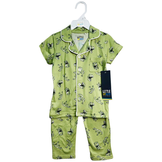 Grn Dino Toddler 2pc Pajama Set C/P 48 Little Dreamer