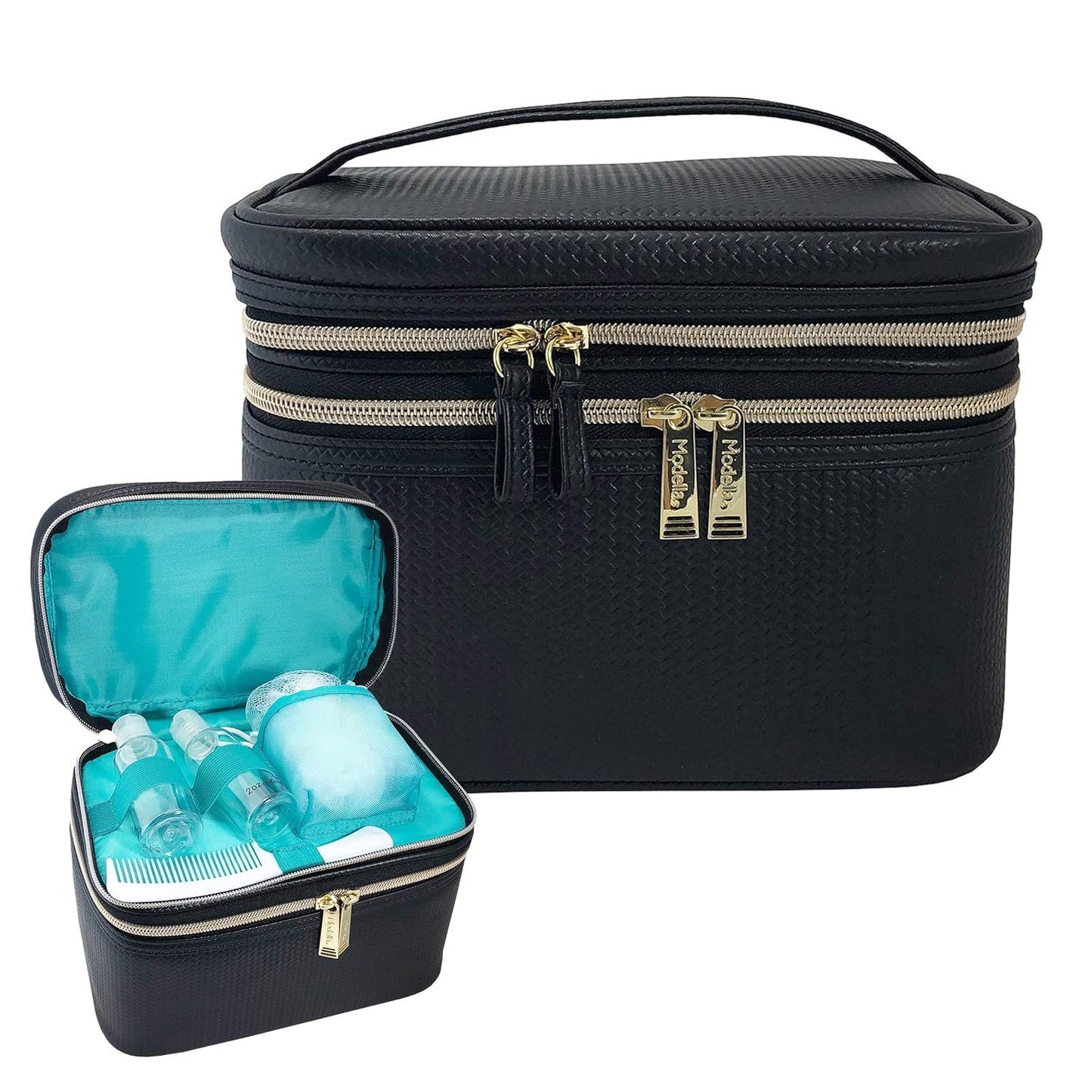 Conair Double Zip 5 pc train case bstkw/quilt C/P 12