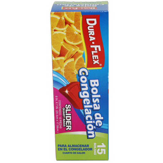 15ct DURAFLEX ZIPPER QUART BAGS C/P 24