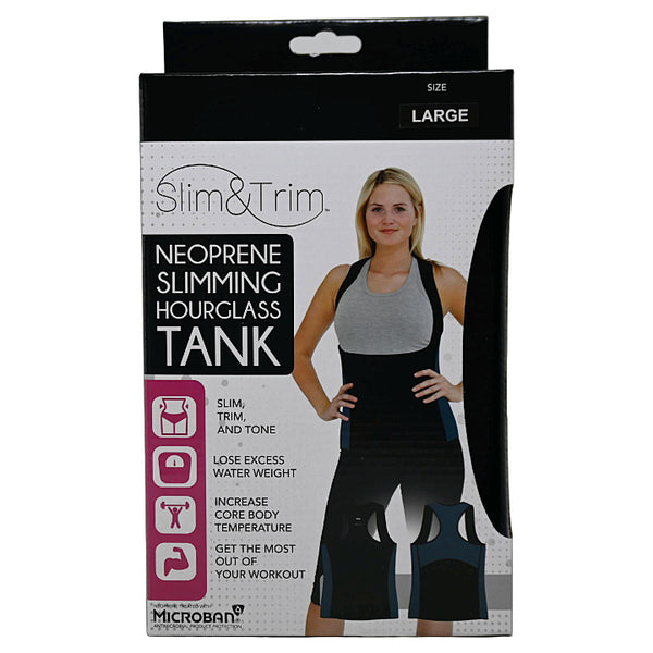 LRG BLK/TEAL WOMEN HOURGLASS NEOPRENE TANK (BOXED) C/P 12