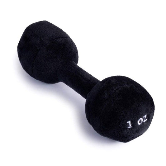 Black Plush Dumbbell Rattle C/P 100