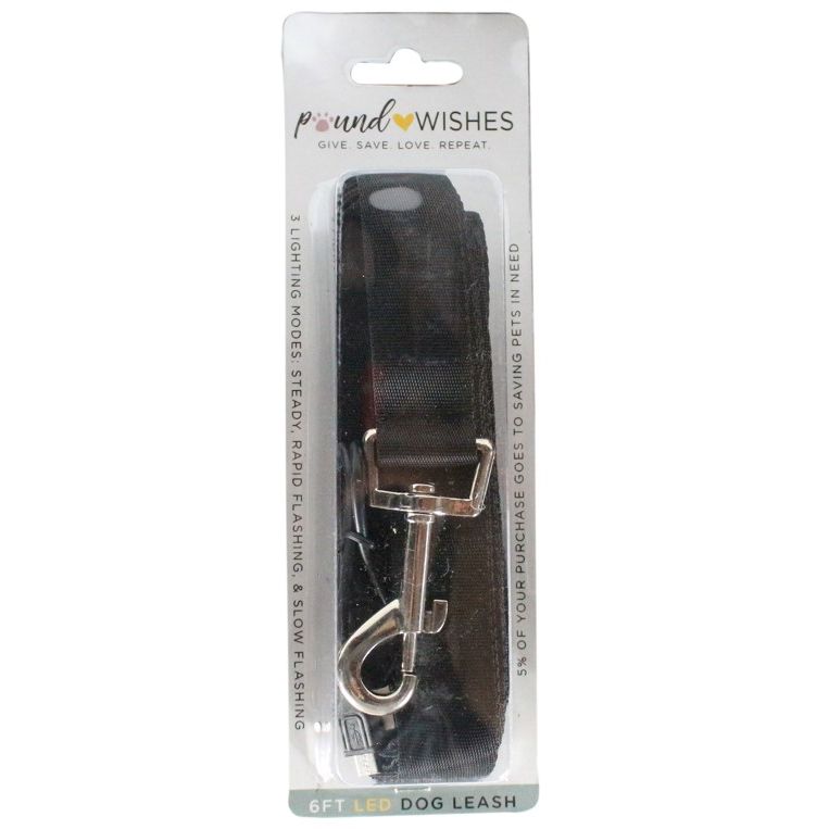 6ft BLACK/BLUE LED DOG COLLAR C/P 48