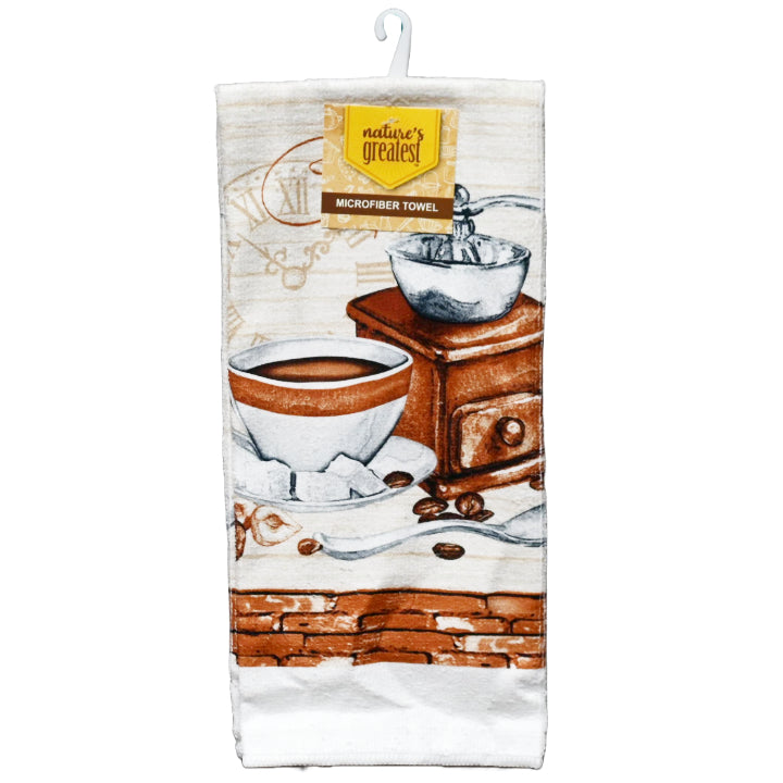 1pc Coffee printed Microfiber Towel C/P 72