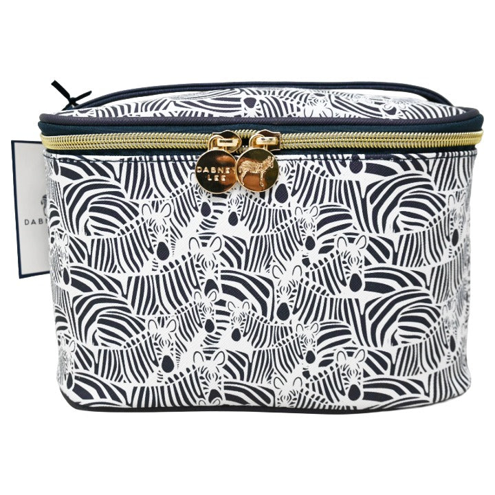 *OUTSIDE CA* BLUE TRAIN CASE W/ZEBRA PRINT DABNEY LEE C/P 20