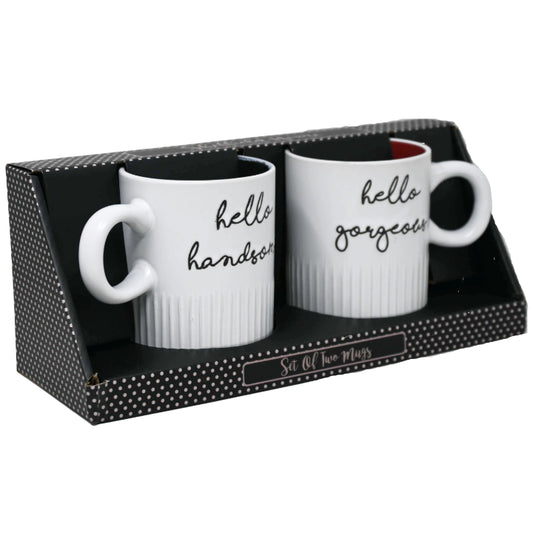 2pk 20oz HELLO HANDSOME GORGEOUS MUG SET C/P 12