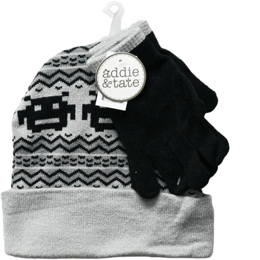 BOY GREY HAT AND GLOVE SET C/P 96
