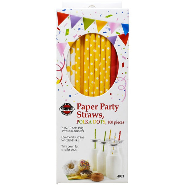 100pc Polka Dot Straws C/P 100 Norpro