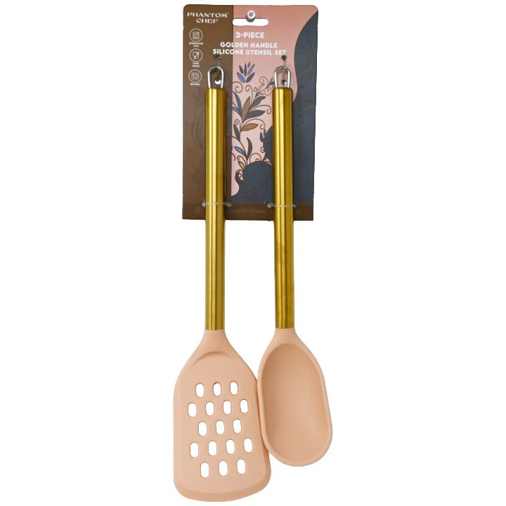2pc Apr Gld Turner Spoon Set C/P 12 Phantom Chef