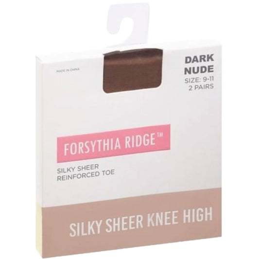 2pk LADIES D.NUDE SHEER NYLON KNEE HIGH SIZE 9-11 C/P 36