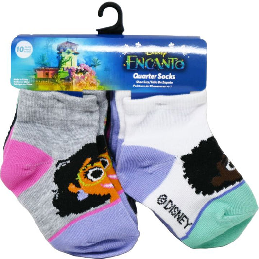 10pk ENCANTO GIFTED QRT SOCKS SIZE 2T-4T C/P 60