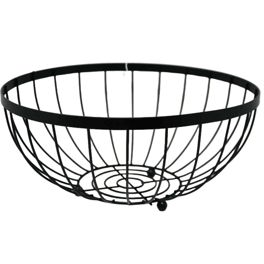 Matte Black Vertical Lined Fruit Bowl C/P 24