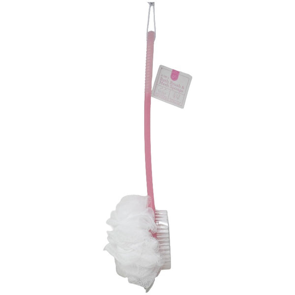 Pnk Wht 2-In-1 Bath Brush C/P 24 Spa Bella