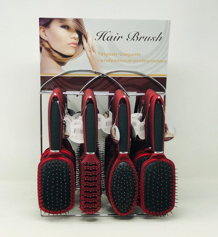 HAIRBRUSH  BLACK HANDLE 5ASSTD C/P 64