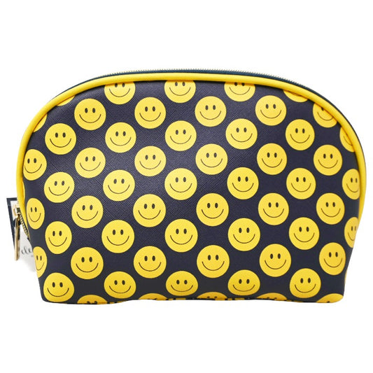 *OUTSIDE CA* LRG NAVY DOME COSMETIC BAG W/PRINTED HAPPY FACES CLEMENTINE AND JANE C/P 40