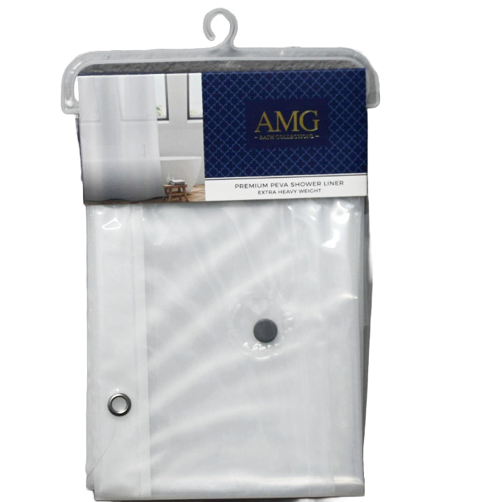 70" x 72" Clear PEVA Shower Liner wMetal Grommets and Weighed Magnetic Hem C/P 12