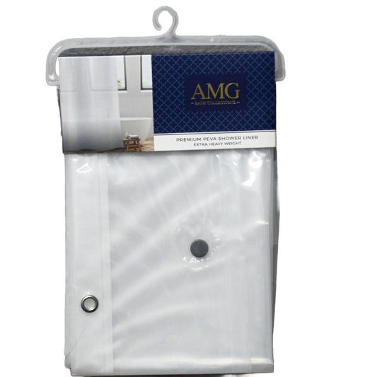 70" x 72" Clear PEVA Shower Liner wMetal Grommets and Weighed Magnetic Hem C/P 12