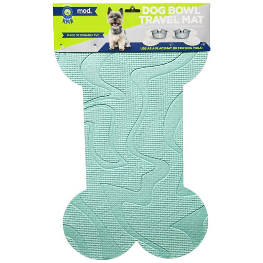 DOG FEEDING MAT 24X16" PRINT SEAFOAM C/P 48