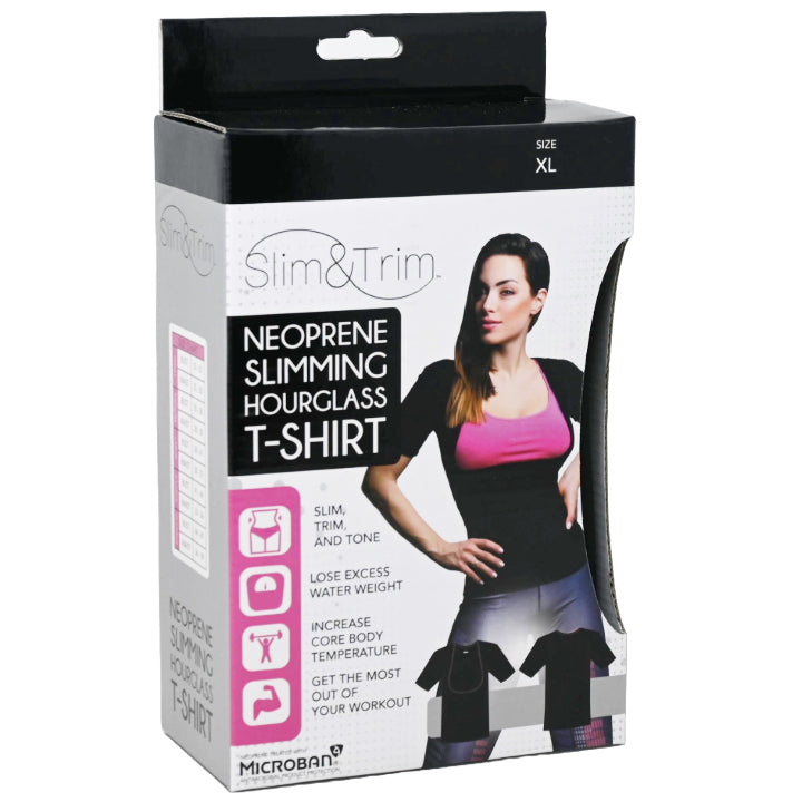 XL JET BLK NEOPRENE HOURGLASS T-SHIRT W/SLEEVES (BOXED) C/P 12