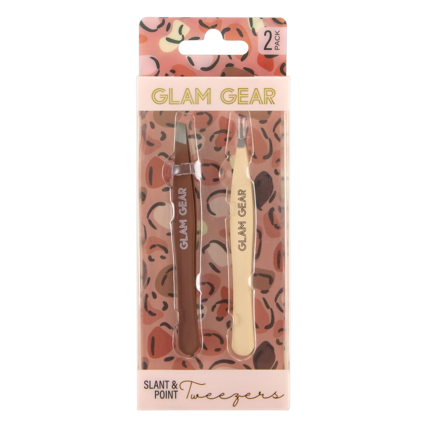 2pc BROWN/YELLOW TWEEZER SET C/P 144