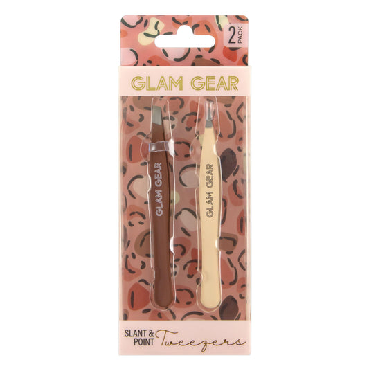 2pc BROWN/YELLOW TWEEZER SET C/P 144