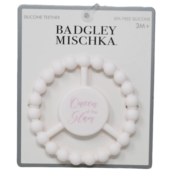 1pc Silicone Peace Teether - White "Queen of the Glam" C/P 100