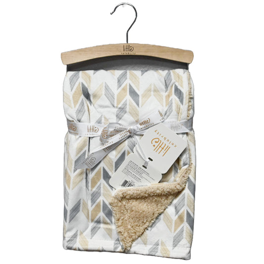 30"x40" SAND PRINTED MINK TO SHERPA BLANKET C/P 24