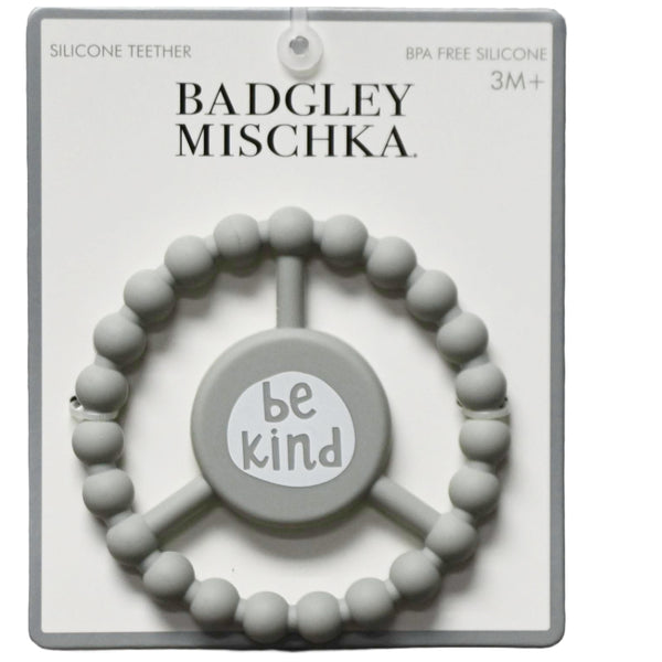 1pc Silicone Peace Teether - Gray "Be Kind" C/P 100