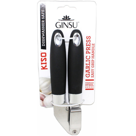 GINSU GARLIC PRESS WITH BLACK EMBOSSED HANDLE C/P 48