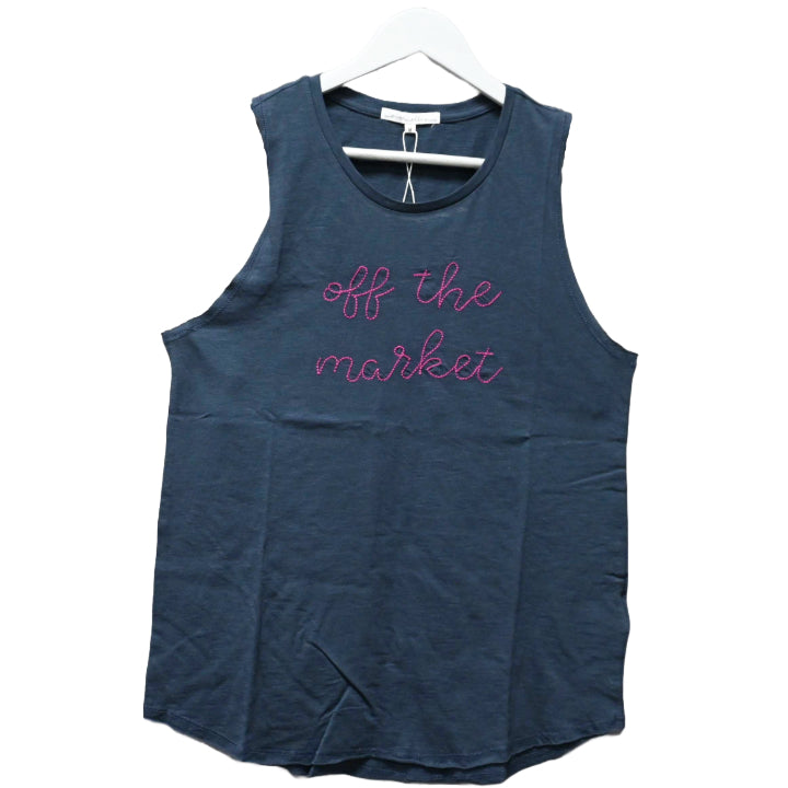 Medium Navy Embroidery Tank- Off the Market C/P 72