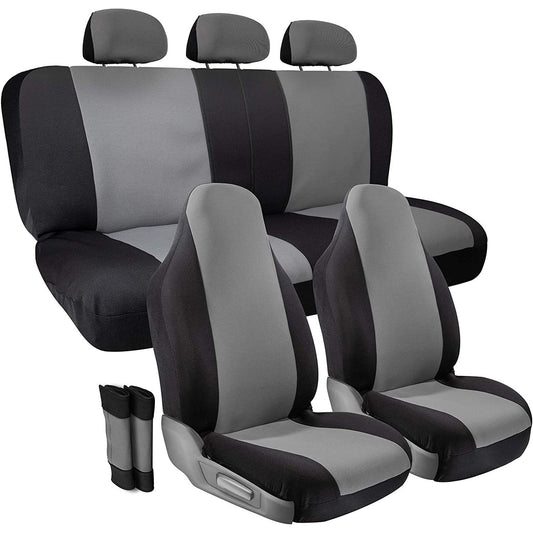 10pc GREY/BLACK FULL SEAT COVER C/P 6