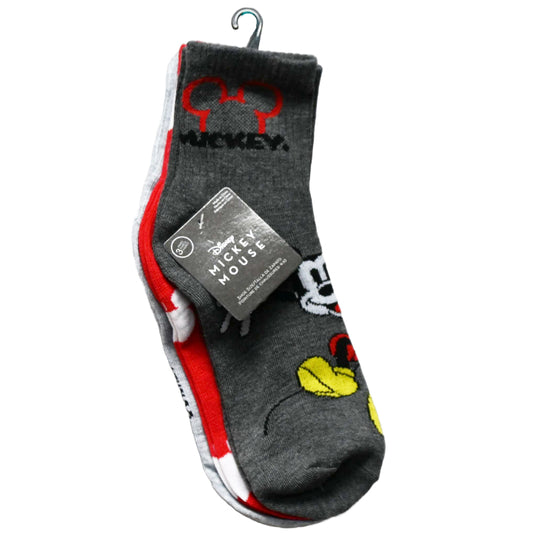 3pk WOMEN MICKEY MOUSE JOY SHORTIE CREW SOCKS SIZE 9-11 C/P 60