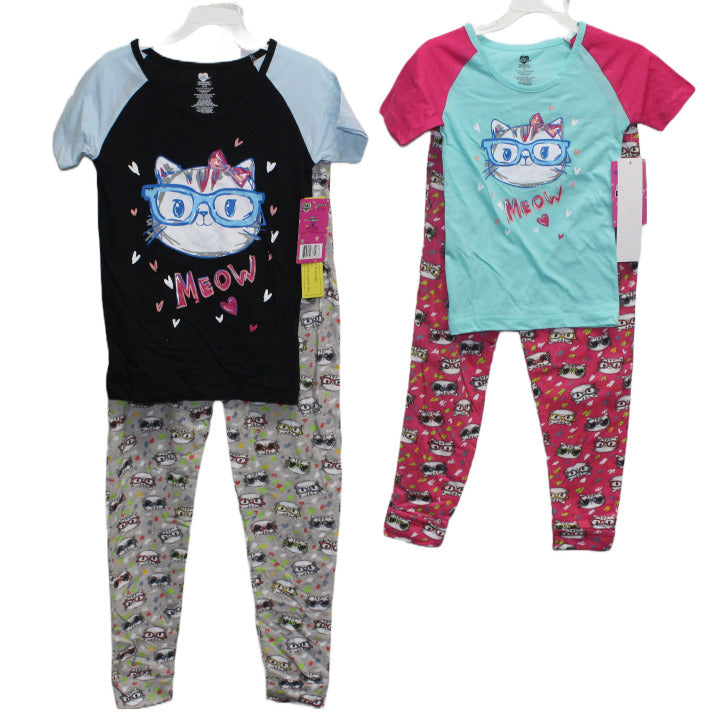 2pc "MEOW" GIRLS SLEEP SET (2 ASST PRINTS -SIZE: 2T,3T,4T) C/P 24