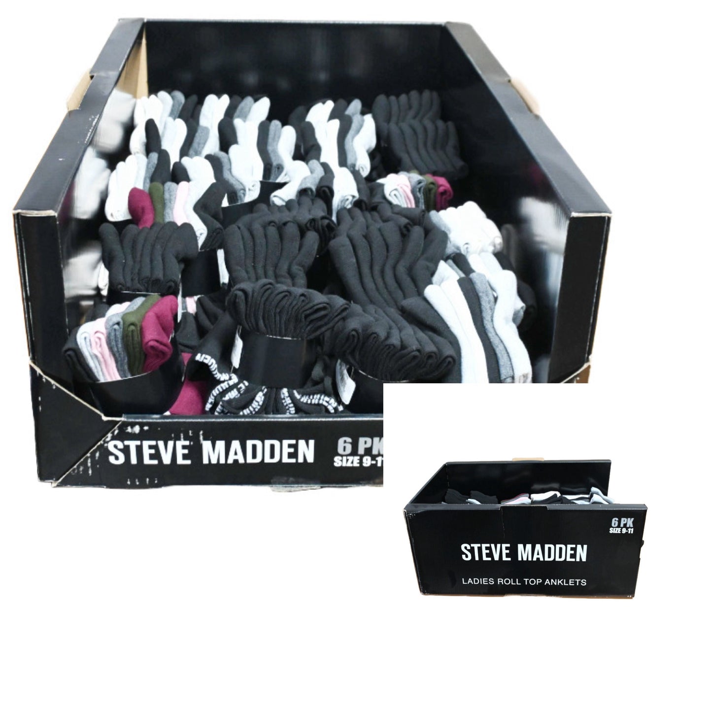 6pk SUPER SOFT MARLED CREW SOCKS STEVE MADDEN C/P 24