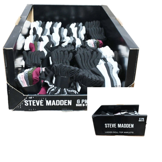 6pk SUPER SOFT MARLED CREW SOCKS STEVE MADDEN C/P 24