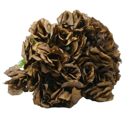 Dk Brn Rose Bush 6 Flowers C/P 288