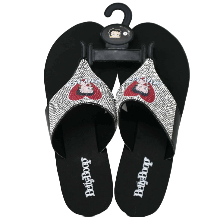 BETTY BOOP SILVER/BLACK HEART SANDAL ASST SIZE C/P 18