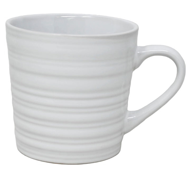 16oz White Embossed Line Mug C/P 24