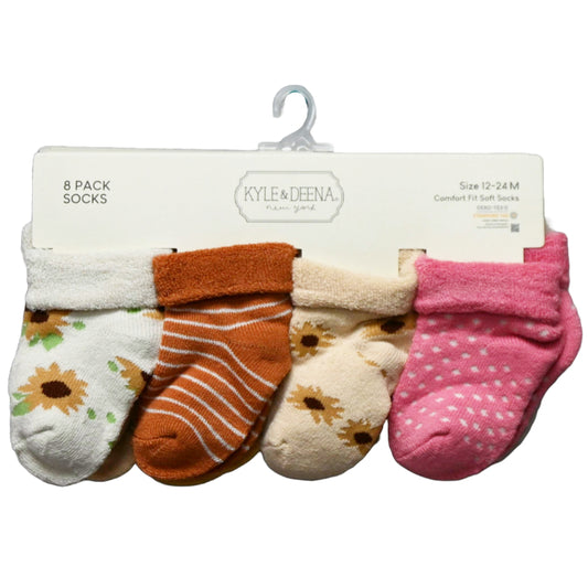 8pk GIRLS CUSHION TURN CUFFS SOCKS C/P 60