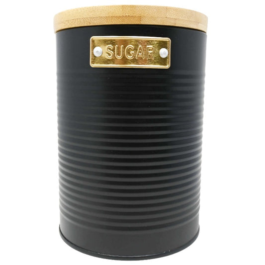 Blk Plaque Tea Canister C/P 12