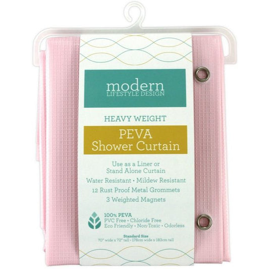 70"x72" PINK EMBOSSED PEVA SHOWER LINER C/P 24