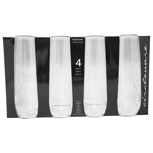 4pc Stemless Flute Set C/P 6 Circleware