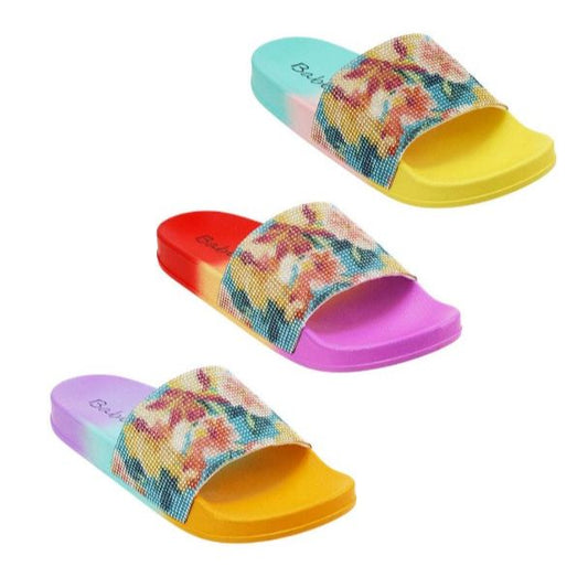 *OUTSIDE OF CA* WOMEN FLORAL SLIDE SANDAL ASST SIZE C/P 30