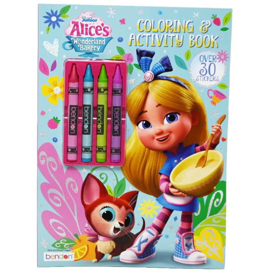 DISNEY ALICE'S BAKERY COLORING & ACTIVITY BOOK WITH CRAYONS C/P 24