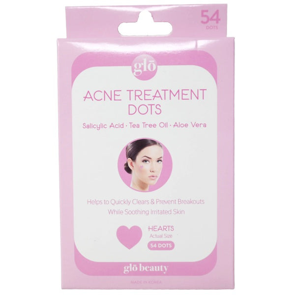 54ct ACNE TREATMENT HEART DOTS (SALICYLIC ACID+TEA TREE OIL+ALOE VERA) GLO BEAUTY C/P 72