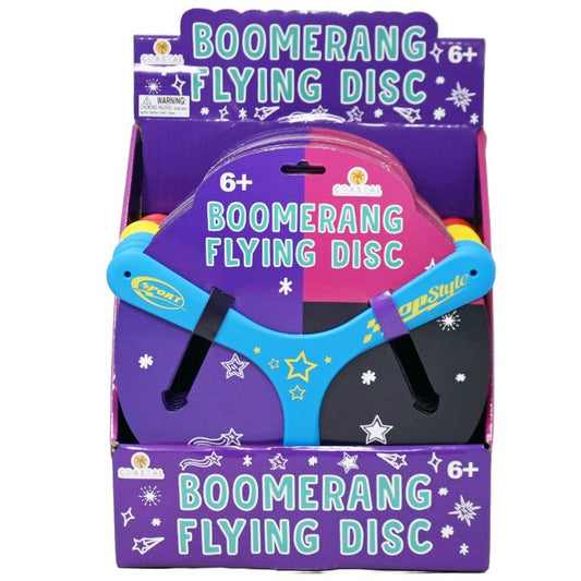 BOOMERANG ASST FLYING DISC C/P 72