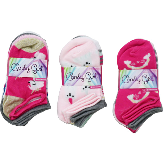 6pk CANDY GIRL FASHION NS SOCKS ASST SIZE C/P 60