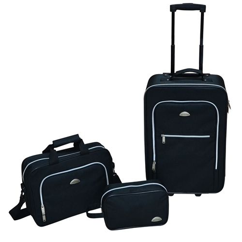 3pc BLACK NAVIGATOR LUGGAGE SET C/P 3