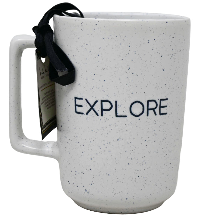 Tall Mug with debossed "Explore" Nicole Miller C/P 36