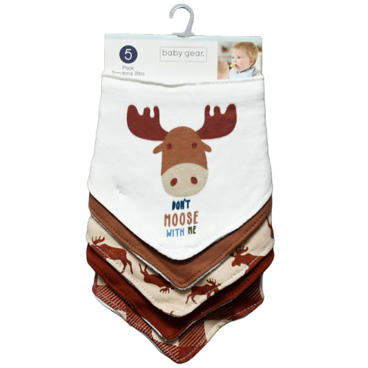 5pk MOOSE BANDANA BIBS C/P 72