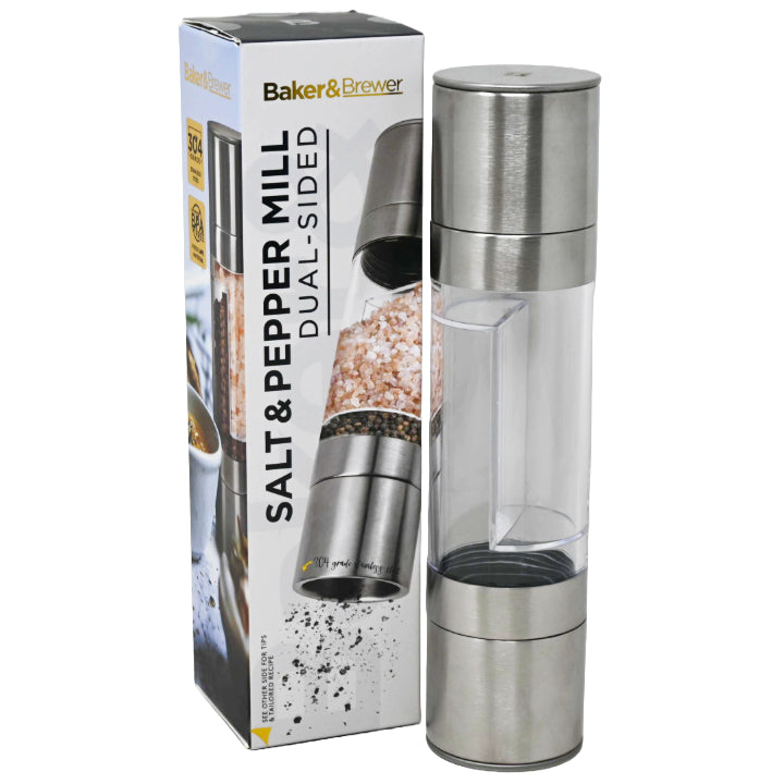 1.2X9" SILVER STAINLESS SALT AND PEPPER MILL C/P 50